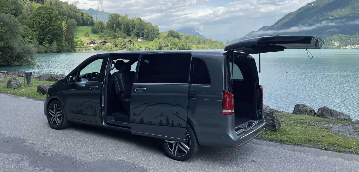 mercedes grey V-class transfer