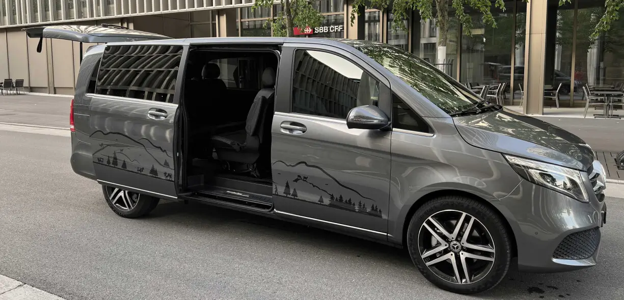 mercedes grey V-class transfer