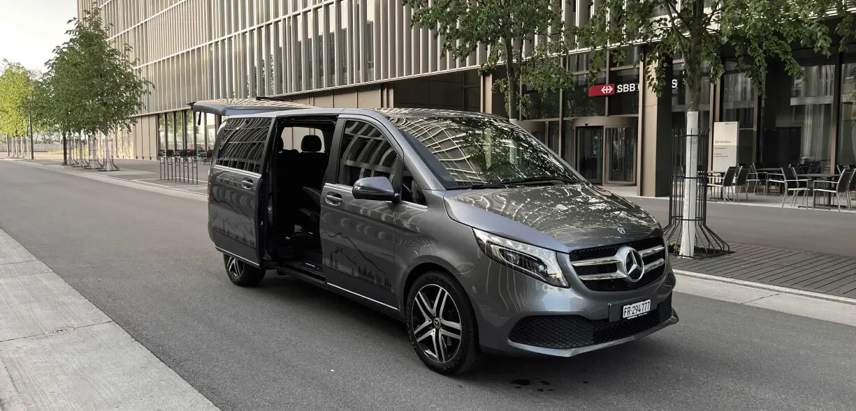 mercedes grey V-class transfer