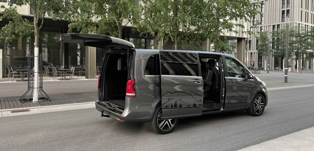 mercedes grey V-class transfer