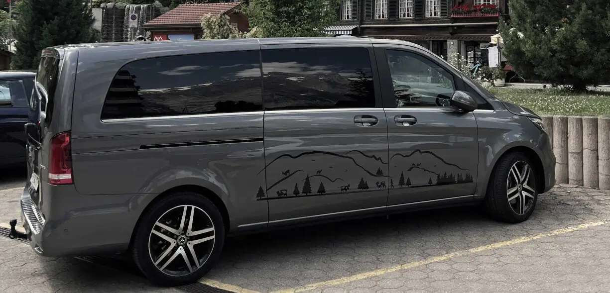 mercedes grey V-class transfer