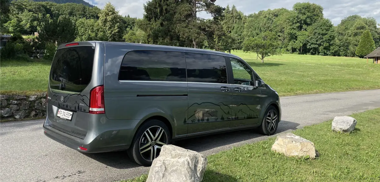 mercedes grey V-class transfer